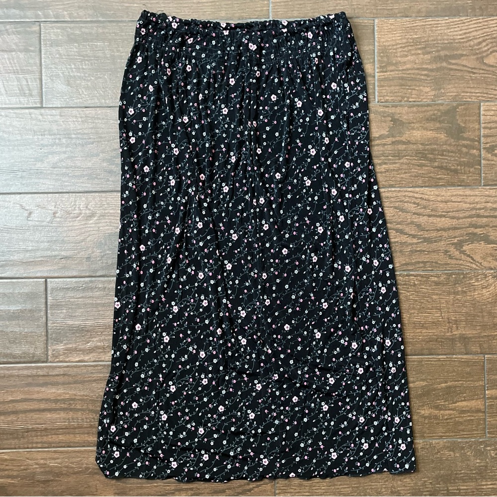 Black and pink floral skirt